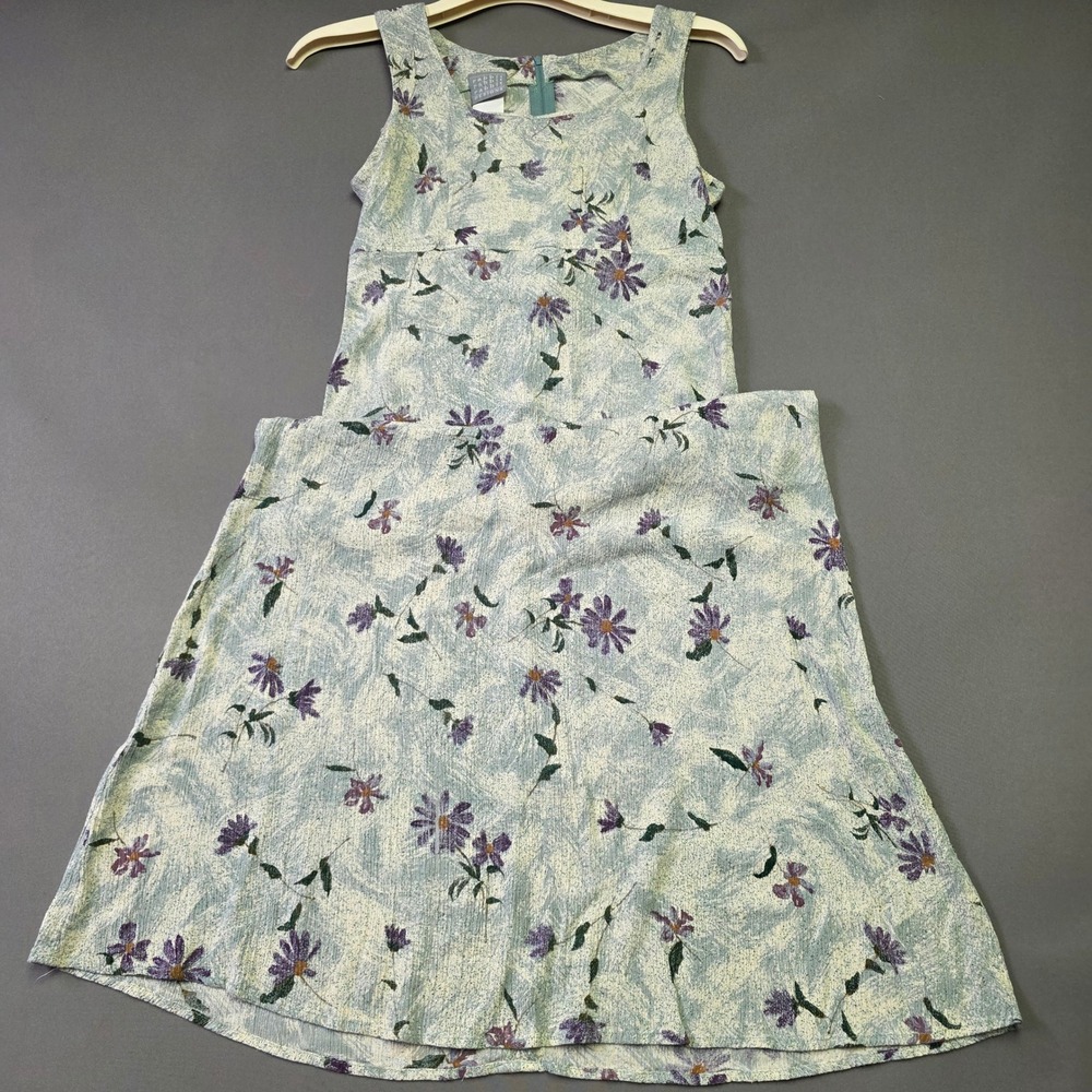 Rabbit Rabbit Rabbit Designs Maxi Dress Blue Purple Floral Sleeveless Vintage 6